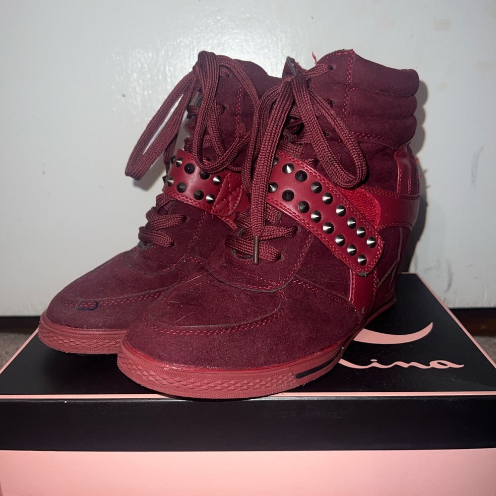 Designer platform studded shoes